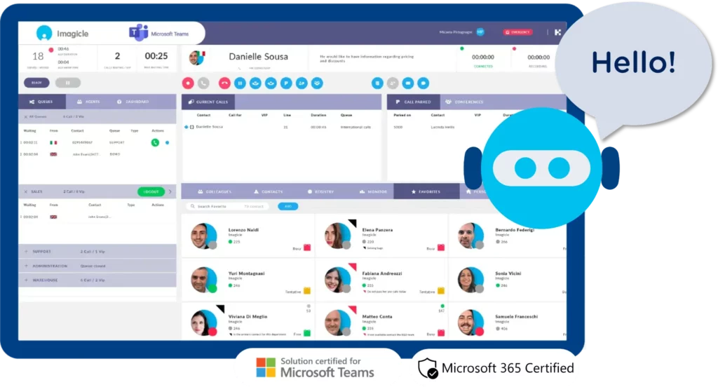 Imagicle Attendant Console and Virtual Receptionist for Microsoft Teams