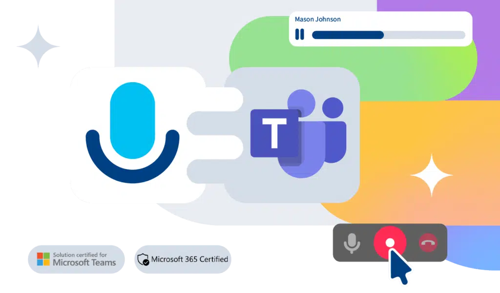 Decorative representation of Microsoft Teams HIPAA compliant call recording